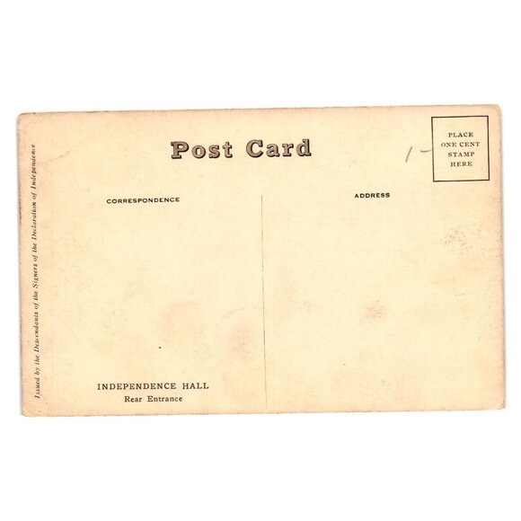 Independence Hall Rear Entrance Vintage Postcard Architectural Photography Road - Picture 2 of 2